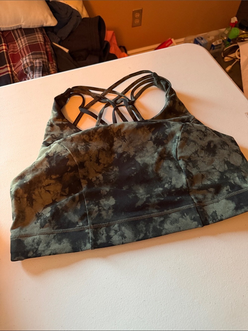 torrid Black and Olive Green Tie-Dye Sports Bra